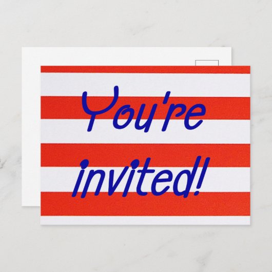 Rood, wit en blauw patriotticum uitnodiging briefkaart (Voorkant / Achterkant)
