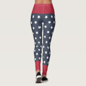 Rood, Wit en Blauw Patriottisch 4 juli Leggings (Achterkant)
