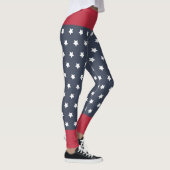 Rood, Wit en Blauw Patriottisch 4 juli Leggings (Rechts)