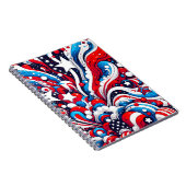 Rood, Wit en Blauw Patriottisch Abstract US Flag Notitieboek (Rechterzijde)