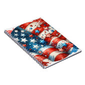 Rood, Wit en Blauw Patriottisch Abstract US Flag Notitieboek (Rechterzijde)