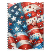Rood, Wit en Blauw Patriottisch Abstract US Flag Notitieboek (Voorkant)