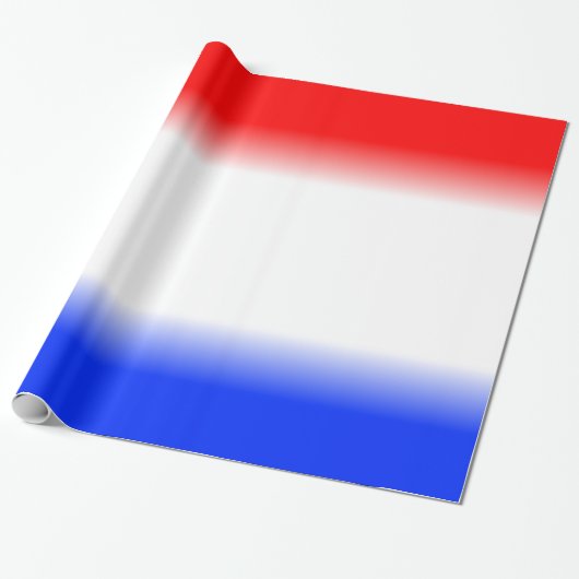 Rood Wit en Blauw Patriottisch Cadeaupapier (Uitgerold)
