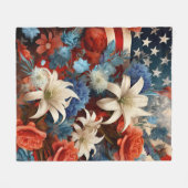 Rood wit en blauw patriottisch fleece deken (Voorkant (Horizontaal))