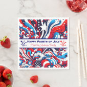 Rood, Wit en Blauw Patriottisch Gepersonaliseerd Servet (Insitu)