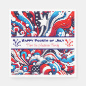 Rood, Wit en Blauw Patriottisch Gepersonaliseerd Servet (Voorkant)