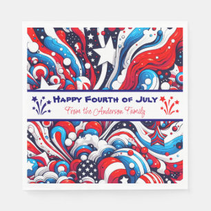 Rood, Wit en Blauw Patriottisch Gepersonaliseerd Servet