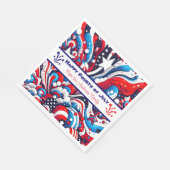 Rood, Wit en Blauw Patriottisch Gepersonaliseerd Servet (Hoek)