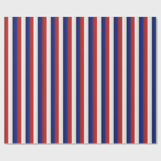 Rood Wit en Blauw Patriottisch Gradiënt Strepen Cadeaupapier