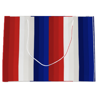 Rood Wit en Blauw Patriottisch Gradiënt Strepen Groot Cadeauzakje
