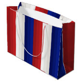 Rood Wit en Blauw Patriottisch Gradiënt Strepen Groot Cadeauzakje (Achterkant Gekanteld)