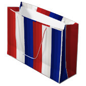 Rood Wit en Blauw Patriottisch Gradiënt Strepen Groot Cadeauzakje (Voorkant Gekanteld)