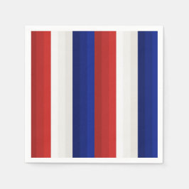 Rood Wit en Blauw Patriottisch Gradiënt Strepen Servet
