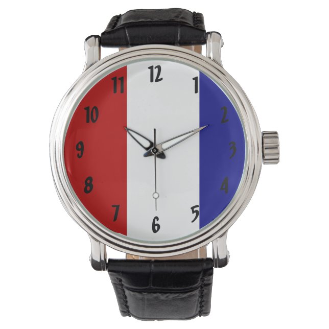 Rood wit en blauw patriottisch horloge (Voorkant)