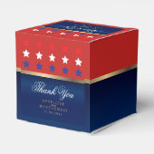 Rood, wit en blauw patriottisch huwelijk bedankdoosjes (Achterkant)
