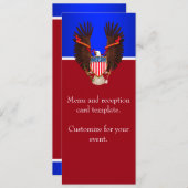 Rood, wit en blauw patriottisch huwelijksmenu menu (Voorkant / Achterkant)