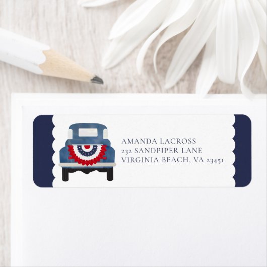 Rood wit en blauw patriottisch label (Insitu)