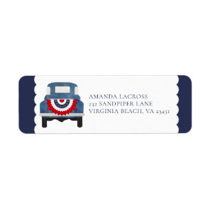 Rood wit en blauw patriottisch label