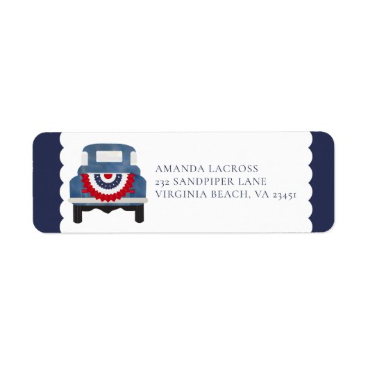 Rood wit en blauw patriottisch label (Voorkant)