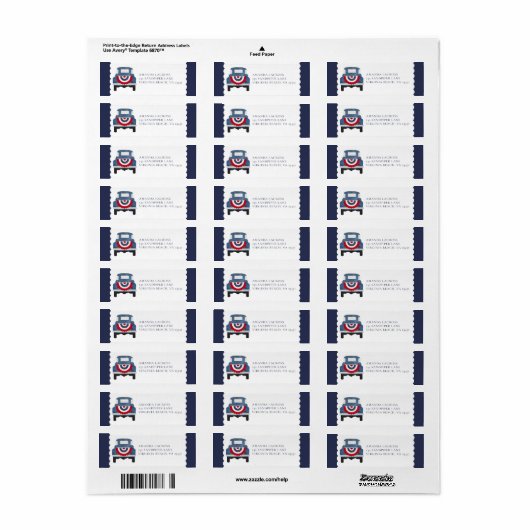 Rood wit en blauw patriottisch label (Full Sheet)