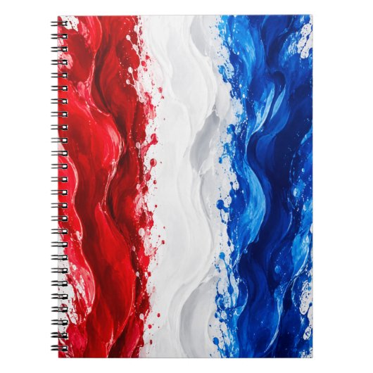 Rood Wit en Blauw patriottisch Notitieboek (Voorkant)