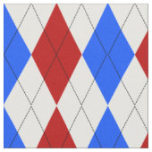 Rood, Wit en Blauw Patriottisch Patroon Argyle Stof (Close Up)