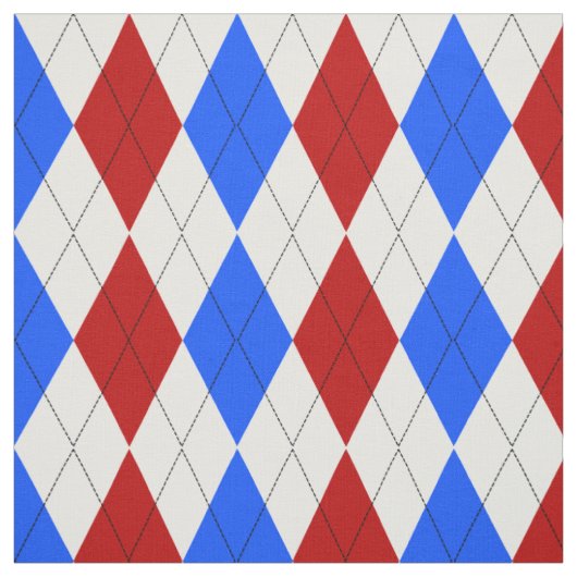 Rood, Wit en Blauw Patriottisch Patroon Argyle Stof (Swatch)