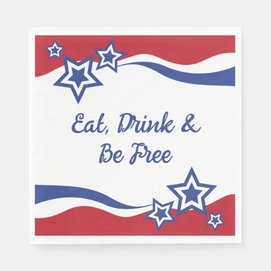 Rood, wit en blauw patriottisch servet (Voorkant)