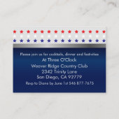 Rood, wit en blauw patriottisch Star Weddenschap Informatiekaartje (Achterkant)