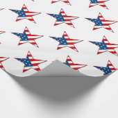 Rood wit en blauw patriottisch strookpapier cadeaupapier (Hoek)