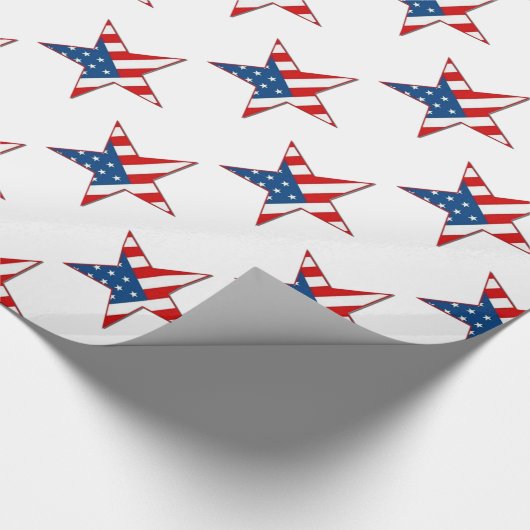 Rood wit en blauw patriottisch strookpapier cadeaupapier (Hoek)