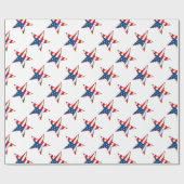 Rood wit en blauw patriottisch strookpapier cadeaupapier (Vlak)