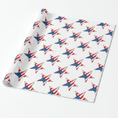 Rood wit en blauw patriottisch strookpapier cadeaupapier (Uitgerold)