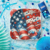 Rood, Wit en Blauw Patriottisch Vierde van Juli Fe Papieren Bordje (Feest)