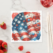 Rood, Wit en Blauw Patriottisch Vierde van Juli Fe Servet (Insitu)