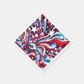 Rood, Wit en Blauw Patriottisch Vierde van juli Servet (Hoek)