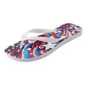 Rood, Wit en Blauw Patriottisch Vierde van juli Teenslippers (Schuin)