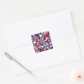 Rood, Wit en Blauw Patriottisch Vierde van juli Vierkante Sticker (Envelop)