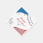 Rood wit en blauw patriottisch Vrijgezellenfeest p Servet (Hoek)