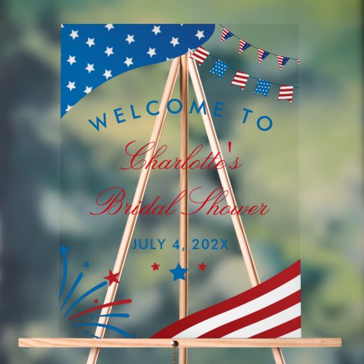 Rood Wit en Blauw Patriottisch Vrijgezellenfeest W Acryl Bord (Neutraal)