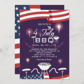 Rood Wit en Blauw Patriottisch Vuurwerk 4 juli Kaart (Voorkant / Achterkant)