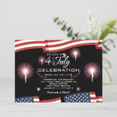 Rood Wit en Blauw Patriottisch Vuurwerk 4 juli Kaart (Staand voorkant)