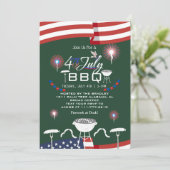 Rood Wit en Blauw Patriottisch Vuurwerk 4 juli Kaart (Staand voorkant)