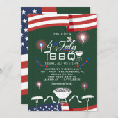 Rood Wit en Blauw Patriottisch Vuurwerk 4 juli Kaart (Voorkant / Achterkant)