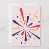 Rood Wit en Blauw Patriottisch Vuurwerk 4 juli Kaart (Achterkant)
