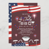 Rood Wit en Blauw Patriottisch Vuurwerk 4 juli Kaart (Voorkant / Achterkant)