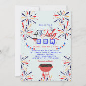 Rood Wit en Blauw Patriottisch Vuurwerk 4 juli Kaart (Voorkant)