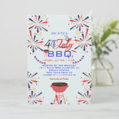 Rood Wit en Blauw Patriottisch Vuurwerk 4 juli Kaart (Staand voorkant)