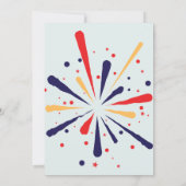 Rood Wit en Blauw Patriottisch Vuurwerk 4 juli Kaart (Achterkant)