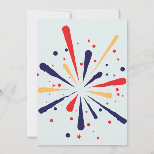 Rood Wit en Blauw Patriottisch Vuurwerk 4 juli Kaart (Achterkant)